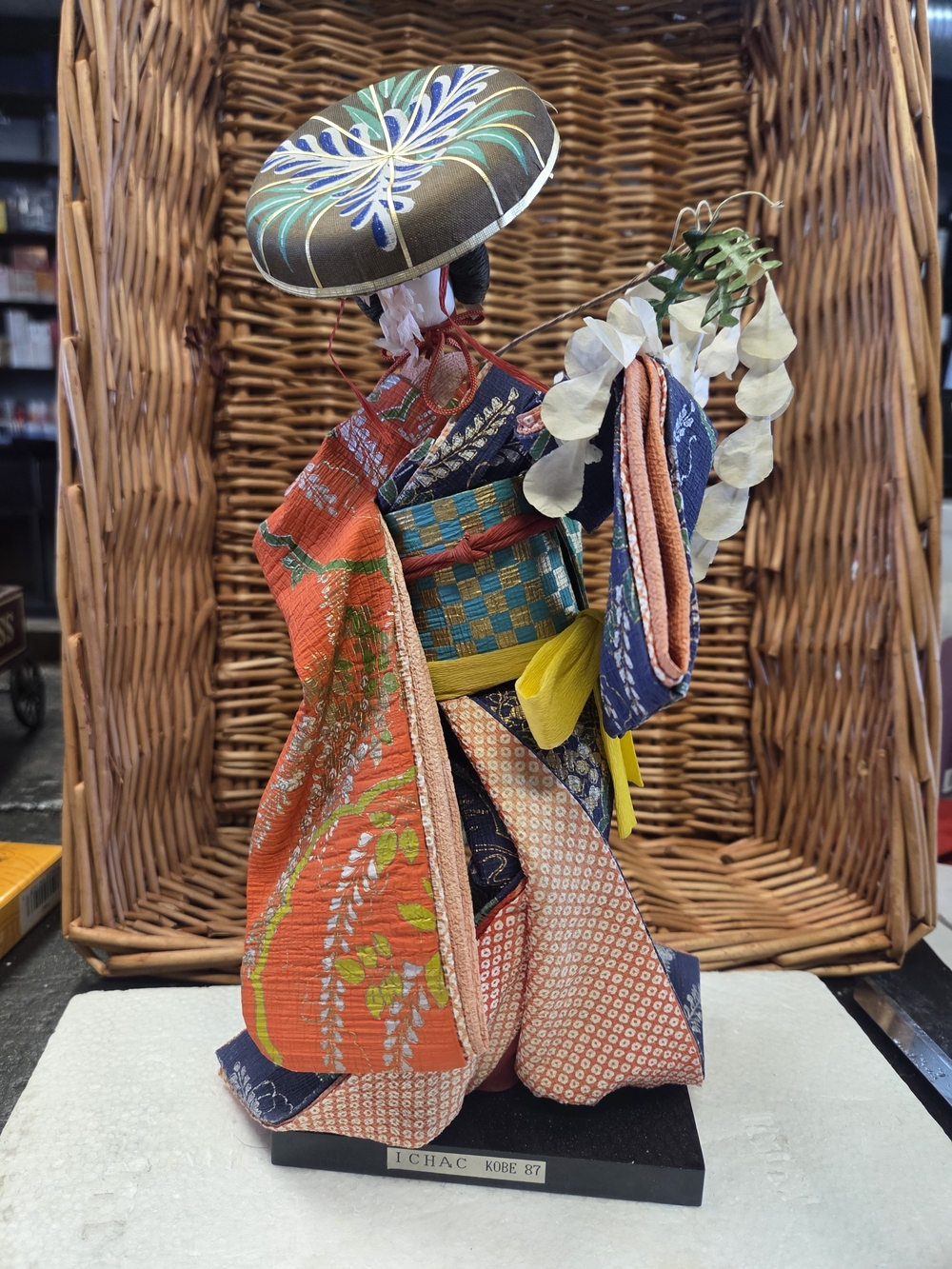 Handcrafted Vintage Japanese "THE WISTERIA MAIDEN" Paper Doll 1987